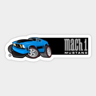 Mach 1 Blue with Black Stripe Sticker